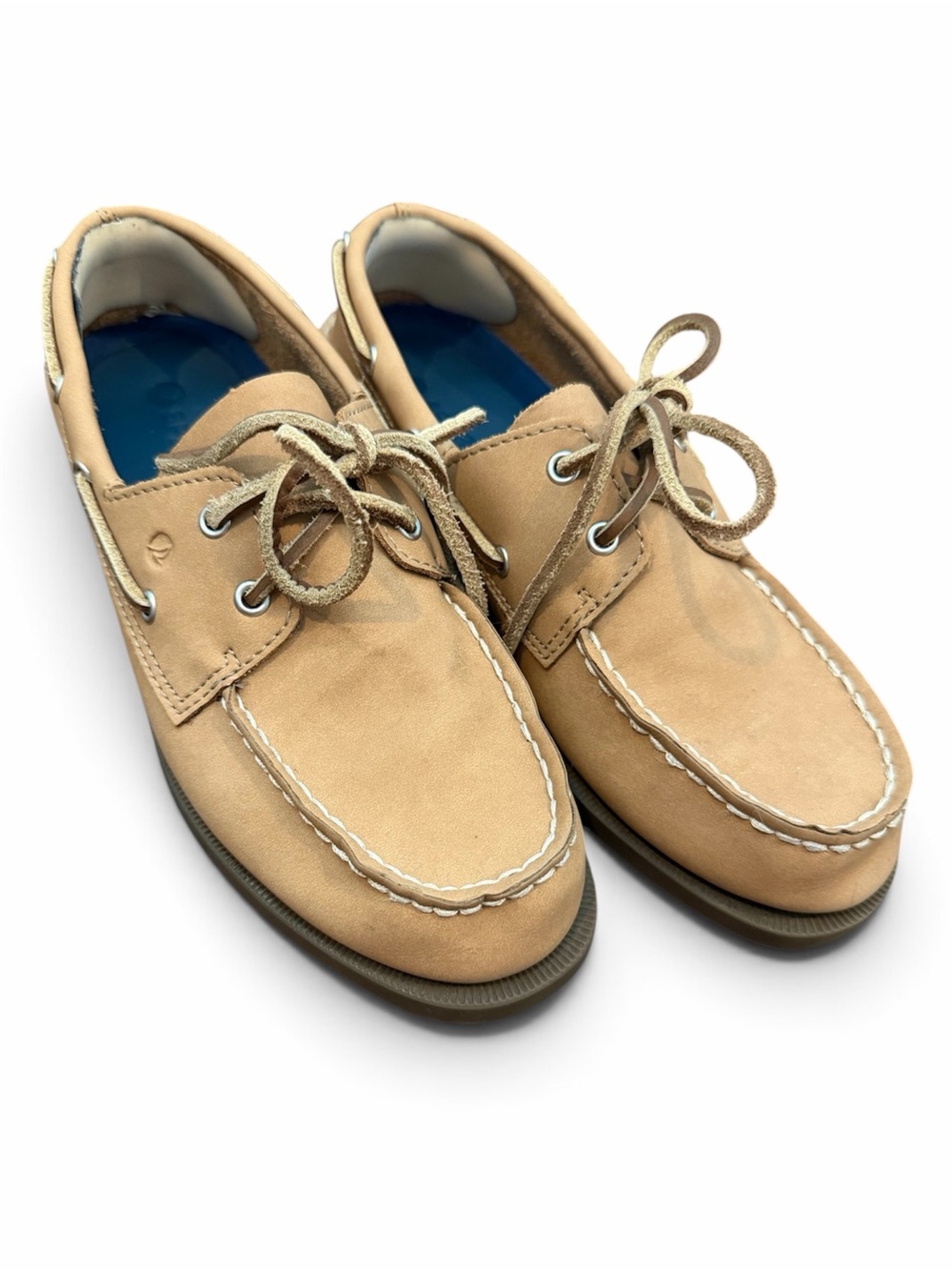 Sperry Kids Tan Boat Shoes with Blue Insole